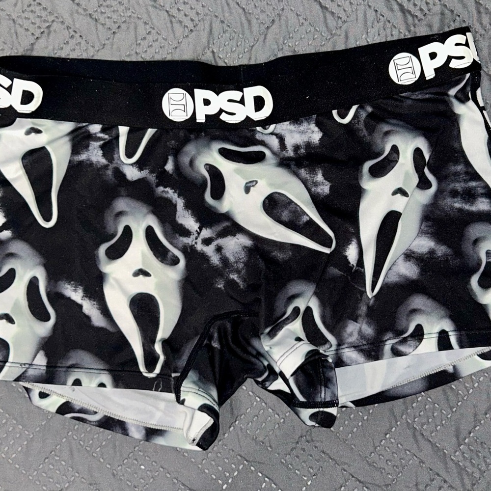 Scream Black and White PSD Boxers (Unisex)